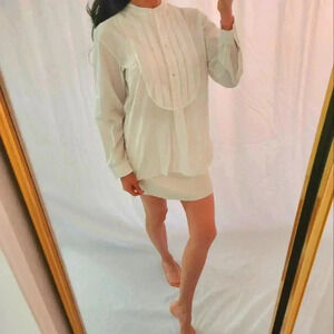 NWT NILI LOTAN white clement top tuxedo dressy professional work designer date